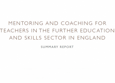 Mentoring and coaching for teachers in FE – our latest research